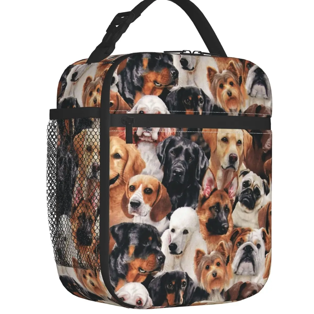 

Симпатичная женская сумка для ланча с коллажем и собакой на заказ, термоизолированные Ланч-боксы для детей, школьников