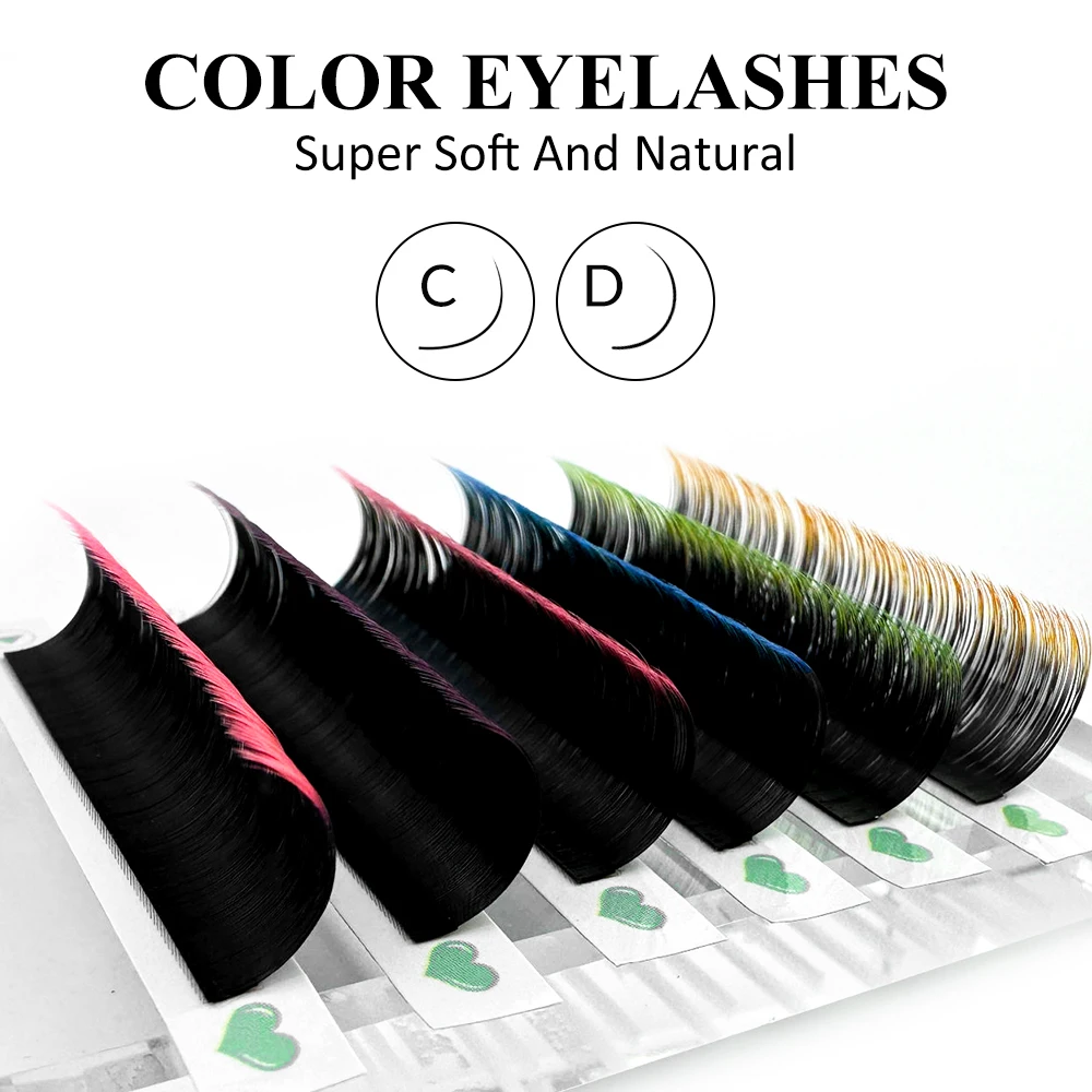 ABONNIE Black Ombre Colored Classic Volume Eyelash Extensions Handmade Fluffy Lashes Supplies Natural for Daily