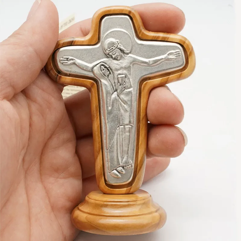 

Дева под крестом позы Олива католическая солидная молитва сплав крест религиозные украшения домашний декор