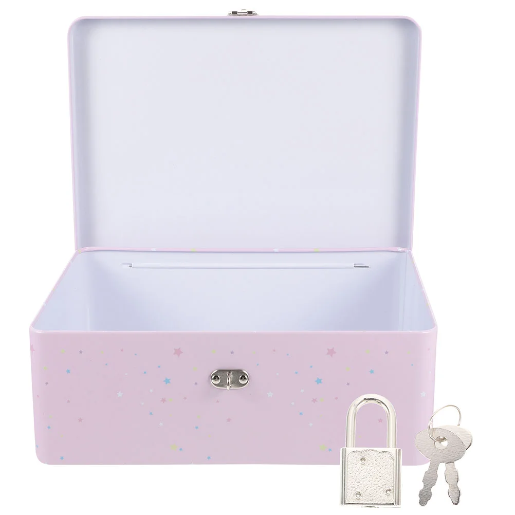 

Unicorn Tin Box Coin Bank Metal Money Saving Box Trinket Jewelry Keepsake Gift Desktop Organizer Lock