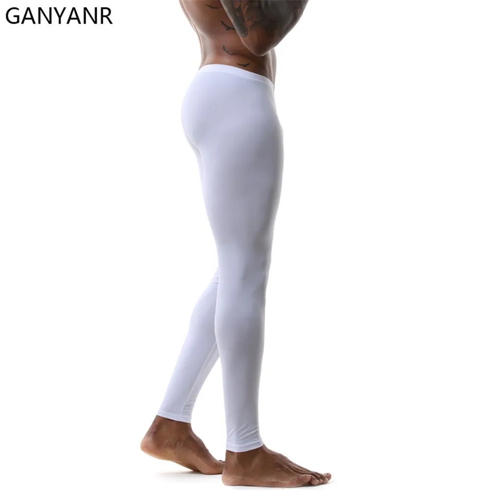 GANYANR Compression Pants Running Tights Men Gym Sportswear Leggings Fitness Sport Basketball Sexy Yoga Workout Training Long