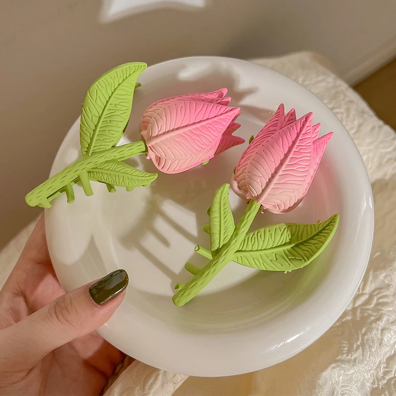 Изысканный Крест тюльпана в Корейском стиле большой захват на тыльной стороне