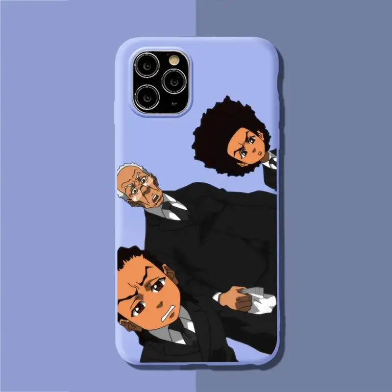 

Huey Freeman Boondocks Phone Case for iPhone 11 12 13 Mini Pro Xs Max 8 7 6 6S Plus X XR Solid Candy Color Case