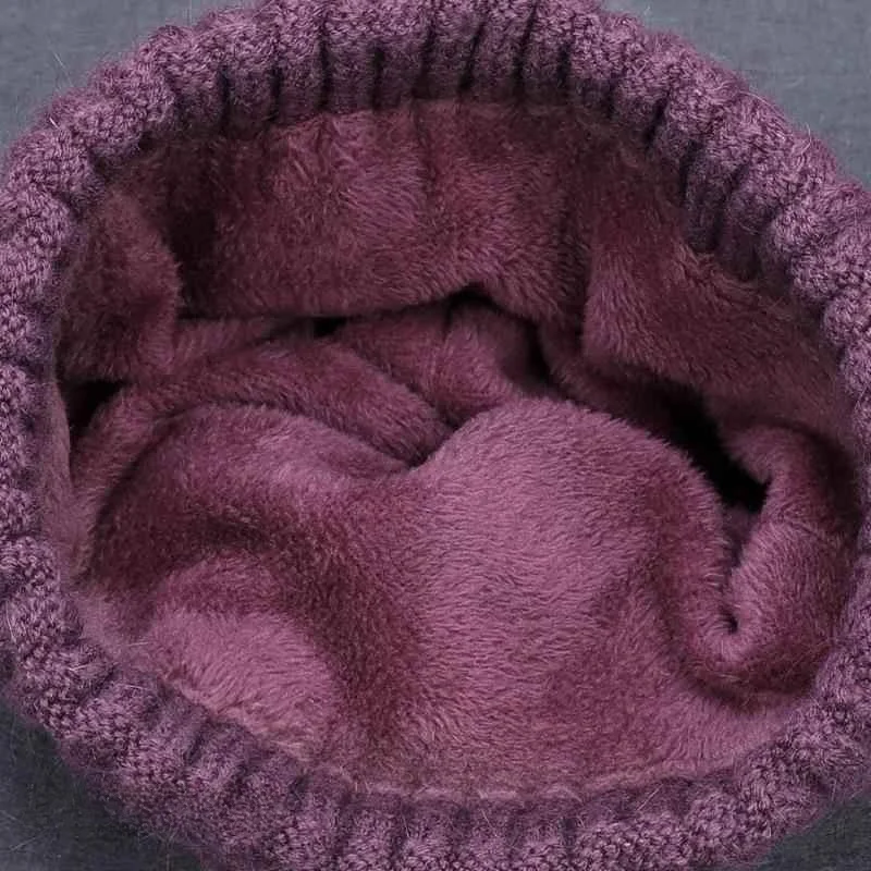 Женская вязаная шапка среднего и пожилого возраста шарф женский костюм теплая