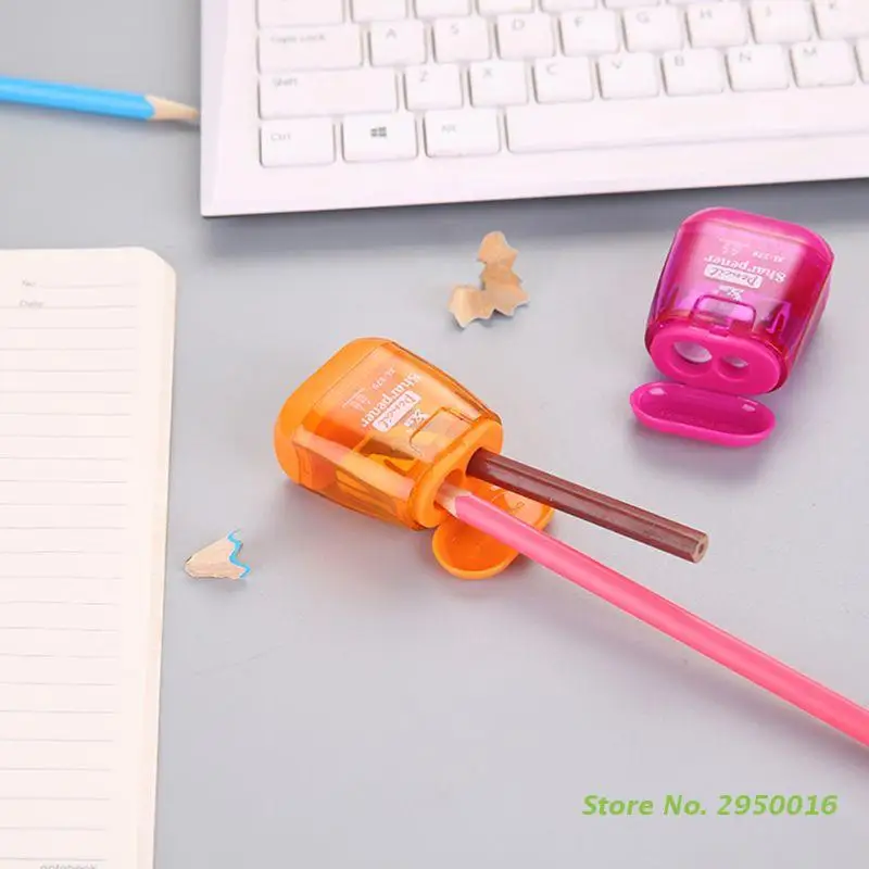 

1pc Classical Double Hole Mechanical Pen Pencil Sharpener Stationery Office Student School Supplies Kids Gift Random Color