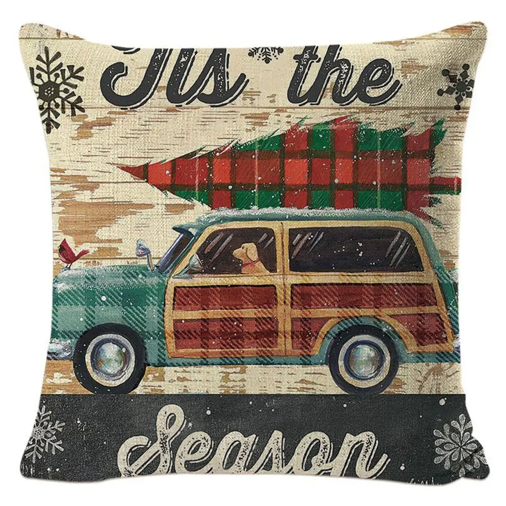 

45x45cm Christmas Cushion Cover Sofa Pillow Case Cover Seat Car Throw Pillowcase Merry Christmas Decoration Navidad Home Decor