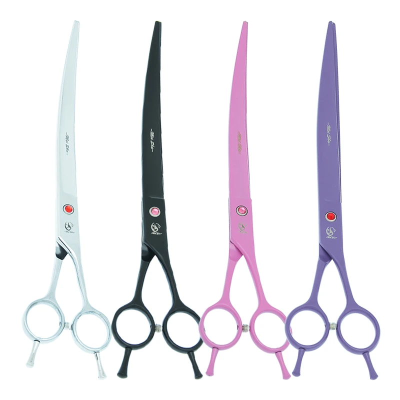 

9.0 Inch 24cm Steel 440C Professional Dogs Cats Pets Hair Shears Hairdressing Scissors Curved Cutting Shears Animals Tool B0063A
