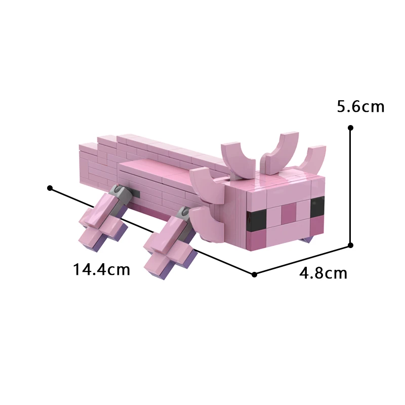 MOC-54094 шестиугольный динозавр розовый Axolotl Мексика невинные и милые строительные