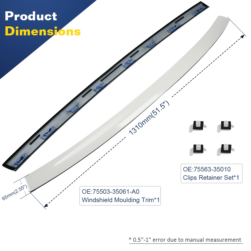 Наружная верхняя молдинга лобового стекла для Toyota Genuine FJ Cruiser 4.0L V6 07-14 75503-35061-A0