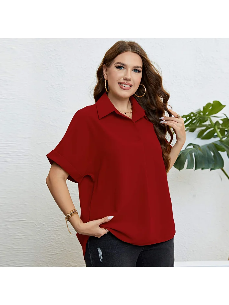 Summer New Chiffon Shirt Printed Ribbon Shirt plus size summer outfits t-shirts
