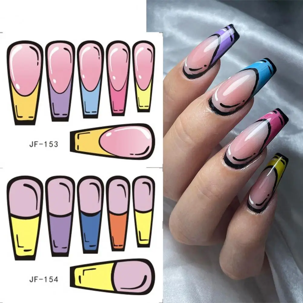 

Delicate Strong Stickiness 3D Effect Various Styles Full Coverage Cartoon Graffiti Style Nail Art Sticker Manicure Decal DIY