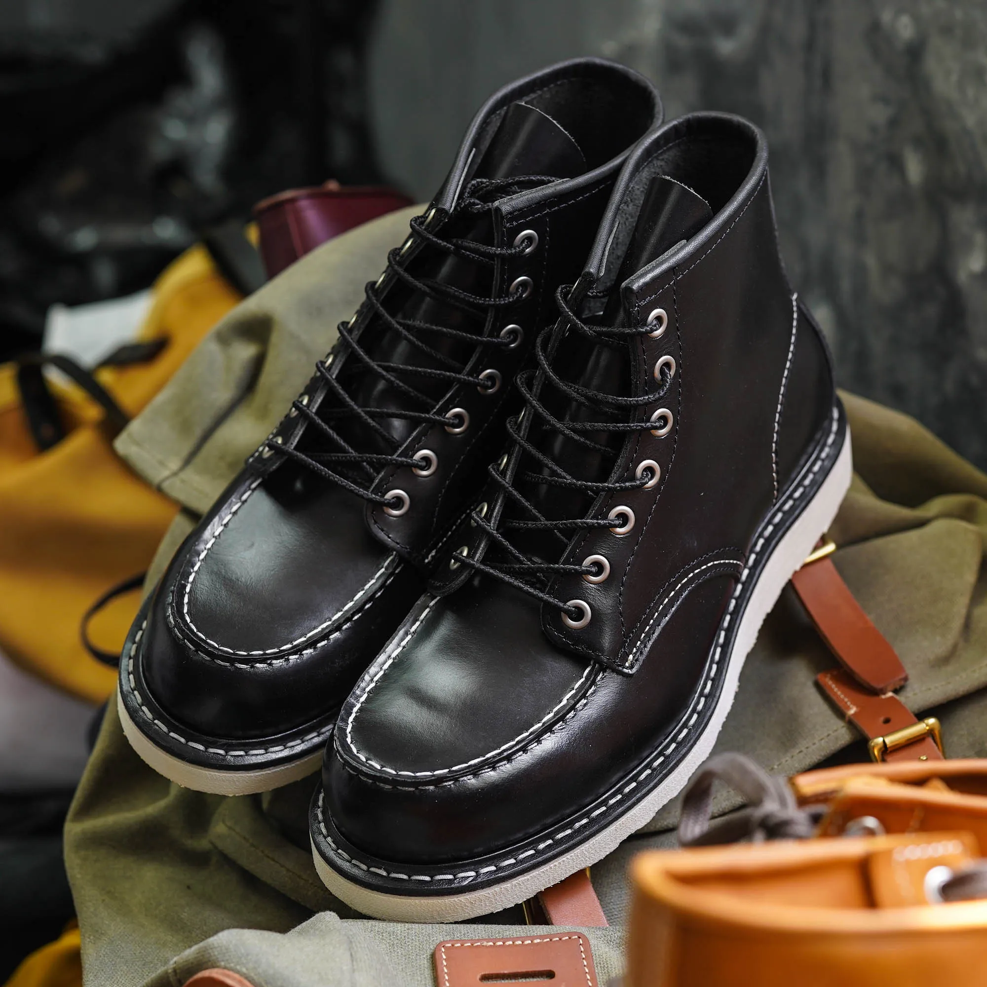 Прочные рабочие ботинки Goodyear-Welted 8875 в прочном стиле винтажные мокасины из