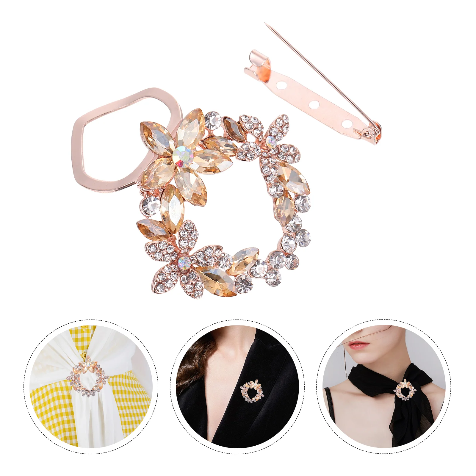 

Vintage Scarf Buckle Creative Flower Scarf Ring Scarf Buckle Girl Pin
