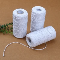 100mroll 2mm white cotton cord rope twisted string twine cords rope for home decor handmade festival christmas diy gift wrap