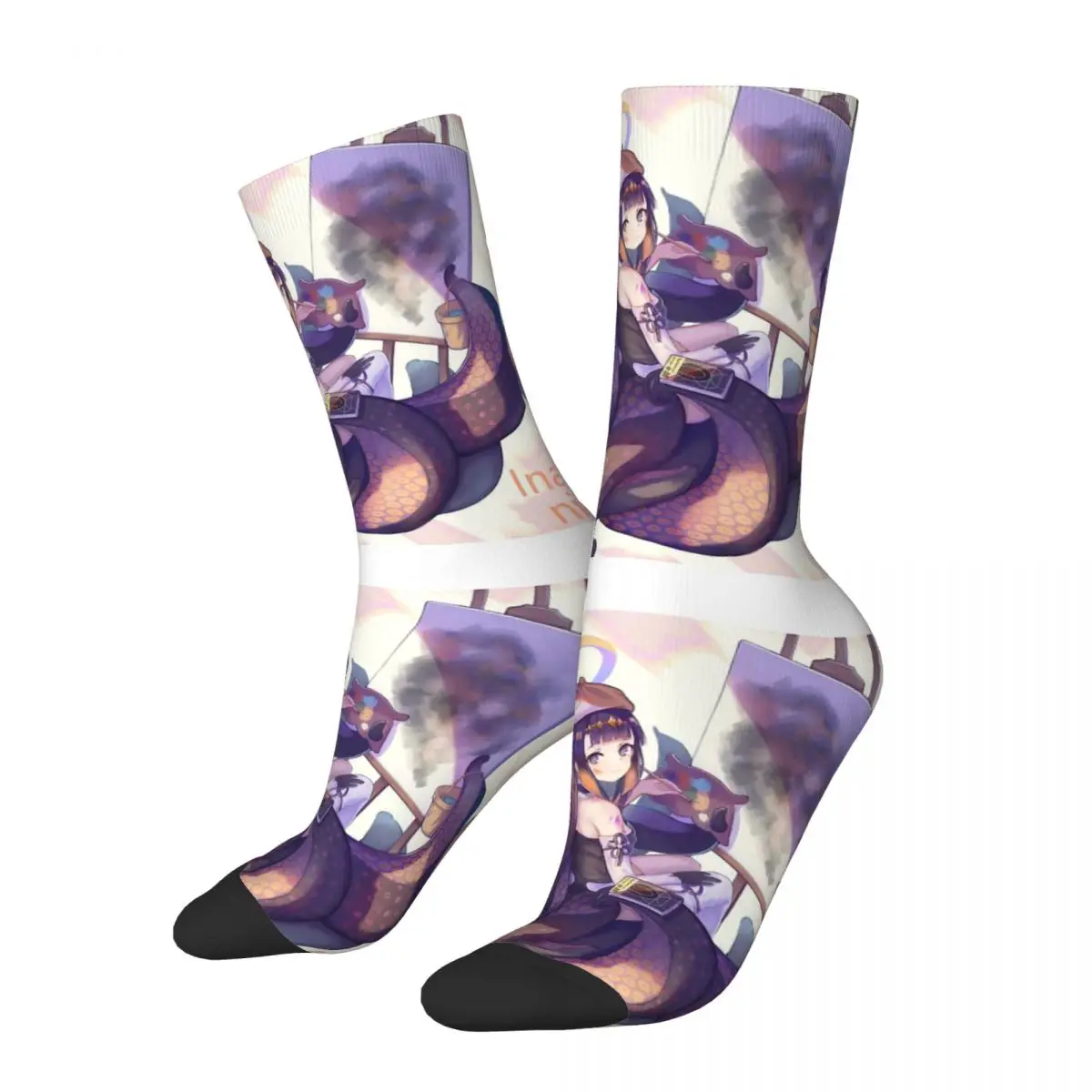 Drawing A Picture Ninomae Ina'nis Sound Good Socks Male Mens Women Summer Stockings Polyester