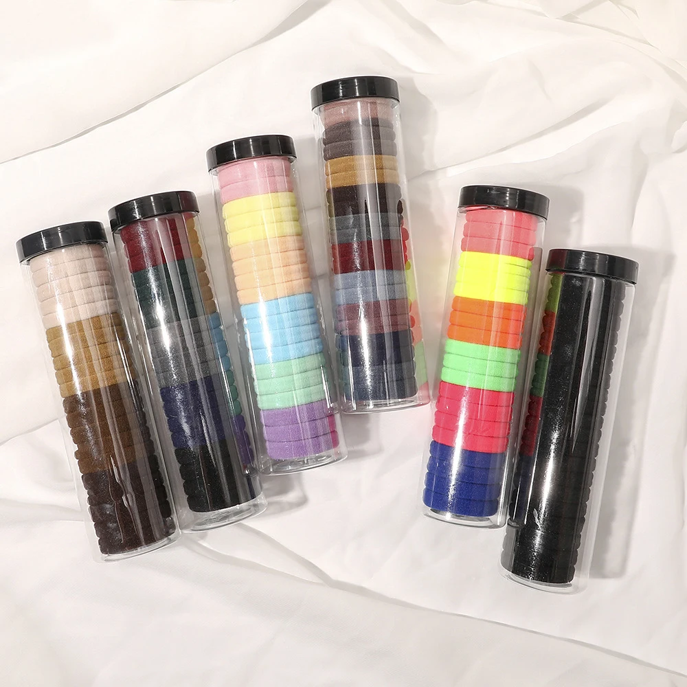 

20pcs Boxed Girls Solid Color Big Rubber Band Ponytail Holder Gum Scrunchie Headwear Nylon Elastic Hair Bands Girl Hair Ornament