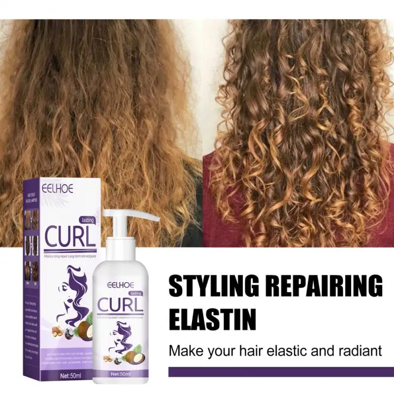 

50ml Curly Hair Elastin Curls Quick-acting Moisturizing Repair Anti-frizz Lasting Control Hairstyle Curl Hair Care Styling Cream
