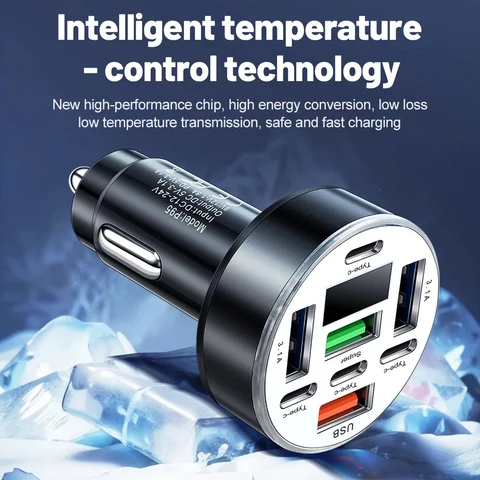 Olaf Mini 120 Вт Автомобильное зарядное устройство Быстрая зарядка 4USB 4PD USB C Автомобильное зарядное устройство для телефона Адаптер для iPhone Xiaomi Samsung Huawei Oneplus OPPO