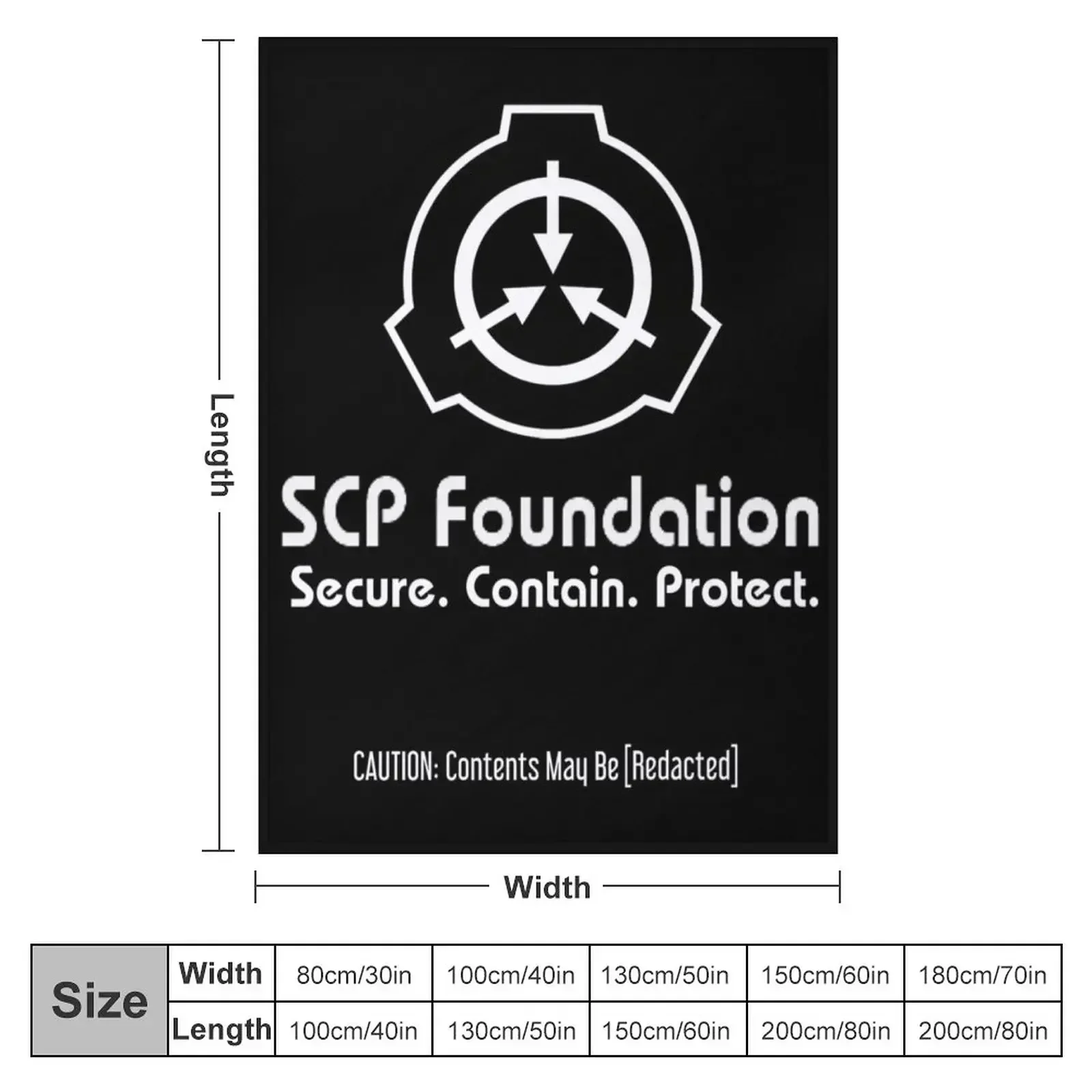 SCP Foundation: Contents May Be [Redacted] (Черный) Плед Декоративные диваны на диване Одеяла Retros