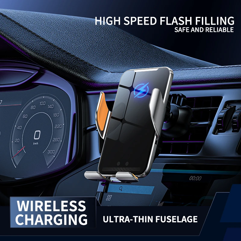 

15W Car Phone Holder Automatic Fast Wireless Charger Phone Holder Car Mount For all mobile phones