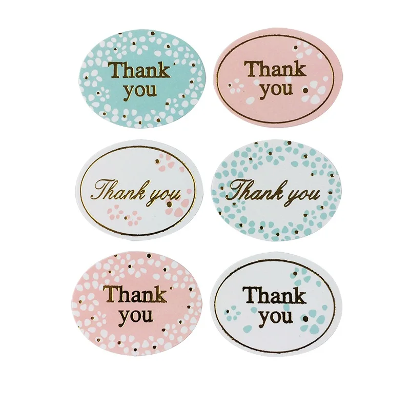

1200 шт./партия, круглые золотистые наклейки для выпечки «Thank you»
