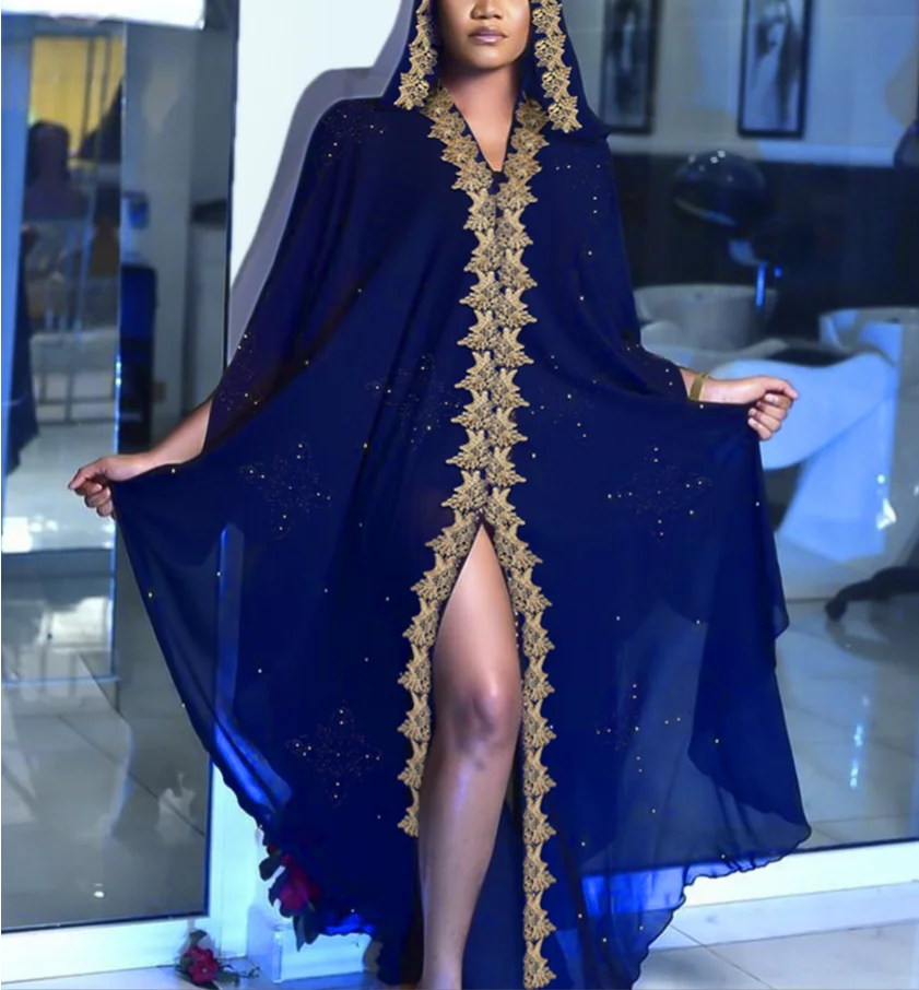 

Dubai Kaftan Muslim Hijab Dress Cardigan African Evening Dresses Women Kimono Robe Female Caftan Islam Clothing