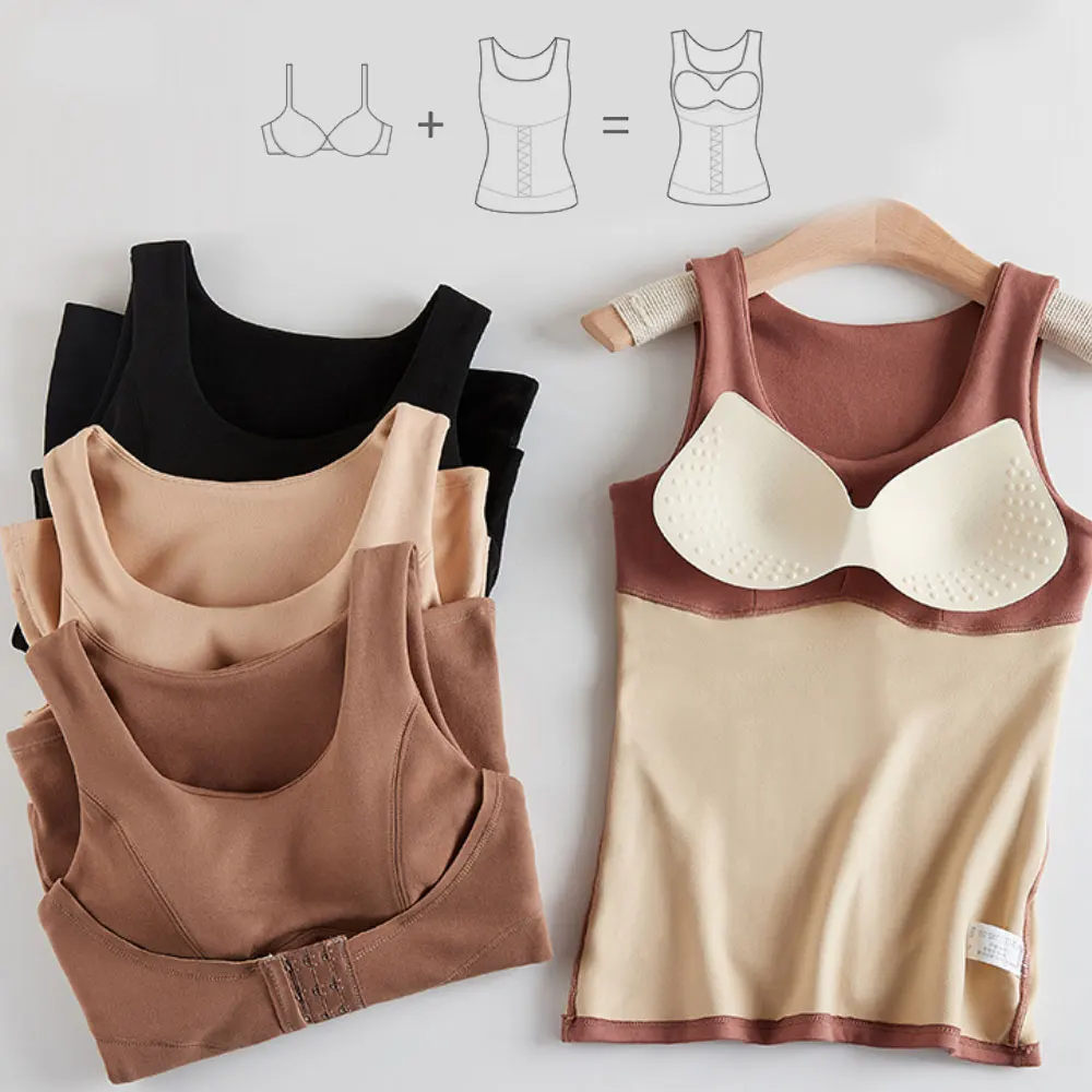 Corset Top Thermal Underwear Body Shaper Tops With Bra Women Waist Trainer Shapewear Fleece Reducing Girdles Tummy Slimming Belt