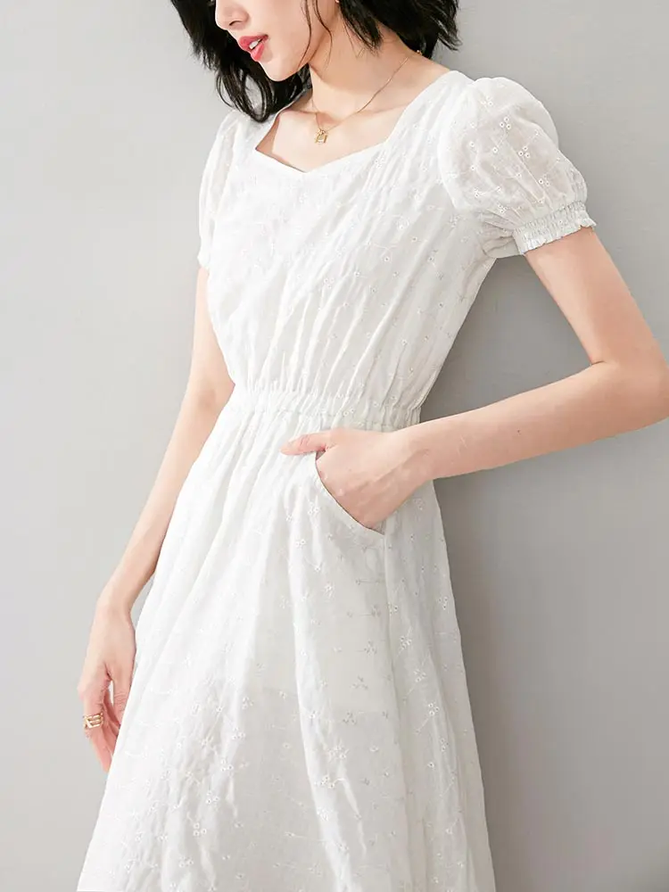 [Вечернее белое прямое платье Broken Code] Вечернее летнее 2024 новое женское с высокой