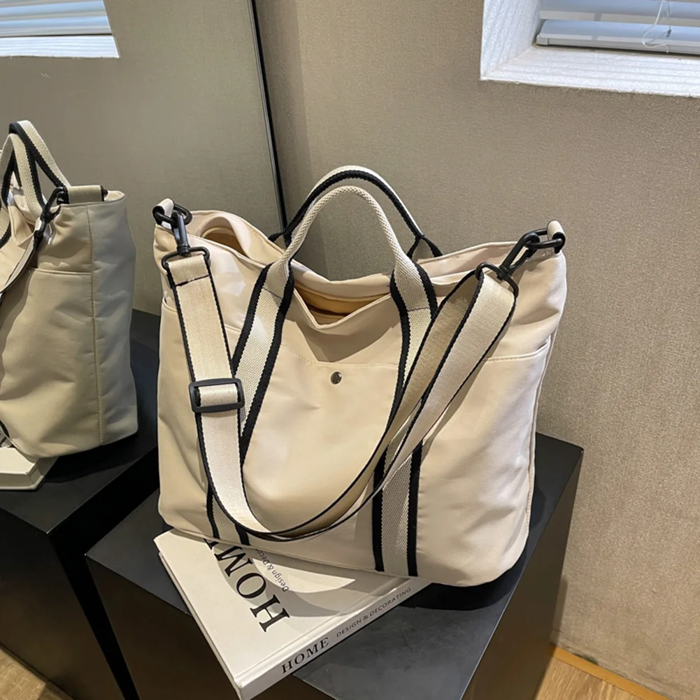 

Women Crossbody Bag Large Capacity Canvas Shoulder Bags Casual Female Handbags Tote Simple Contrast Color Ladies Shopping Bag