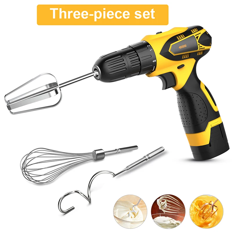 

3PCS/Set Food Mixer Kitchen Hand Electric Egg Beater High Power Fast Cuisine Blender Baking Utensil Suitable For Electric Drill