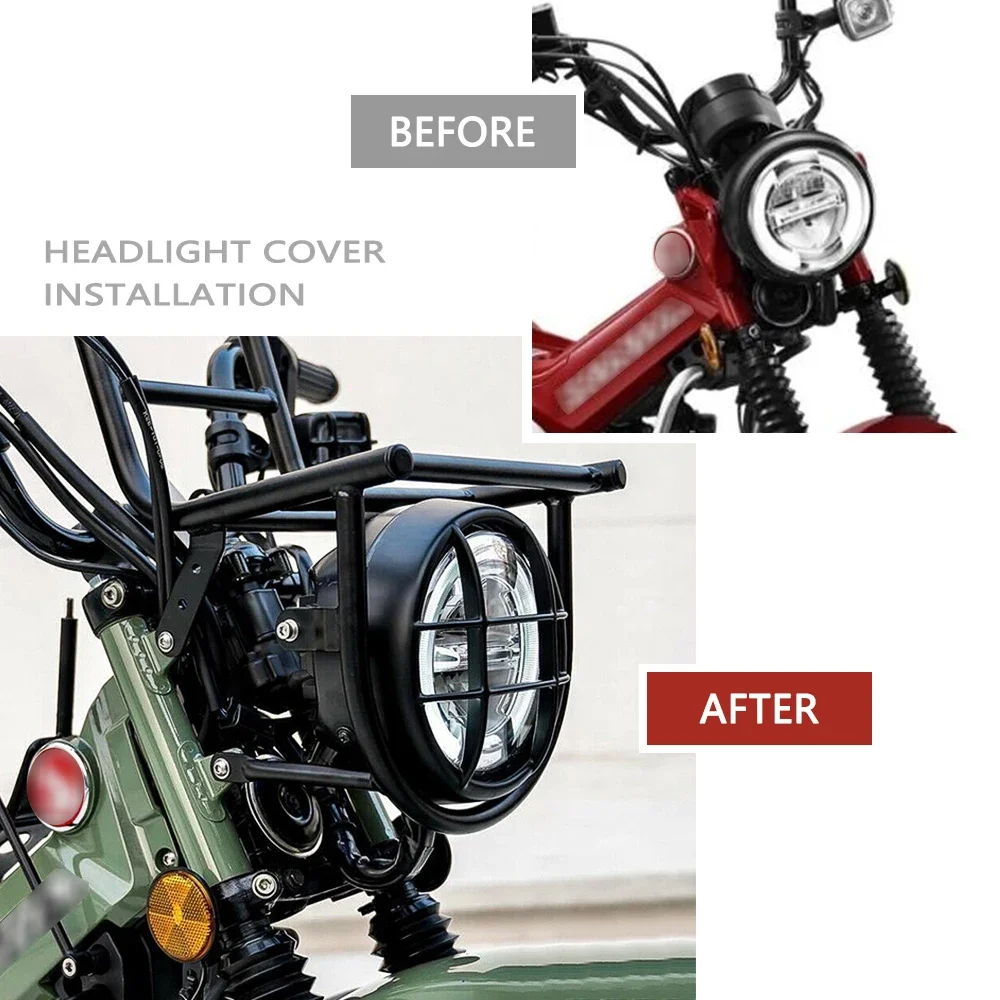 Фото Аксессуары для мотоциклов Honda CT125, CT125 Trail, 125 Huntercub 2020-2023: фара, указатели поворота, задний фонарь, защитная решетка. №2