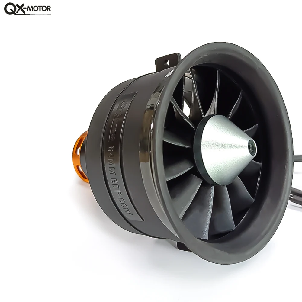 Фото QX-Motor 64 мм EDF 12 лопастей канальный вентилятор CW CCW с бесщеточным двигателем QF2822 2100KV 2300KV 3300KV 4300KV для деталей игрушек RC Jet Plane №1