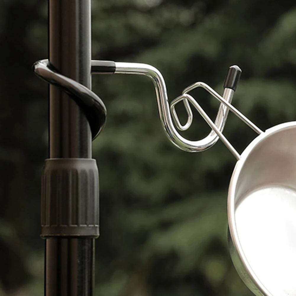 1 шт. крючок для фонаря кемпинга стальной резиновый серебристый уличный столб