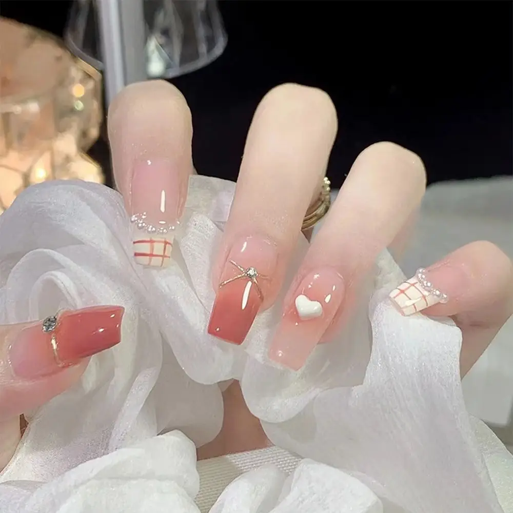 

Nail Tips Detachable DIY Full Cover Fake Nails Wearable Medium Length French