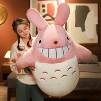 New Giant Pink Totoro Plush Toy Big Cute Anime Totoro Doll Kid's Bed Pillow Valentine's Day Gift for Girlfriend 100/120/140cm