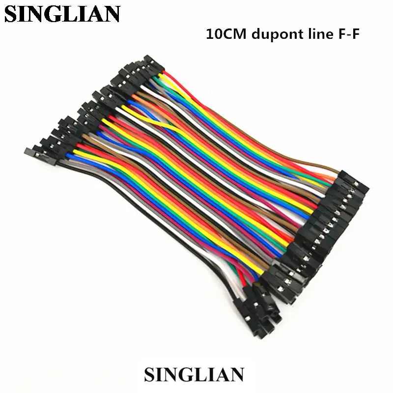 

400pcs/lot 10cm F-F Dupont Line Female To Female Head 1P-1P 2.54mm Spacing Jump Wire Dupont Cable Breadboard Diy For Arduino