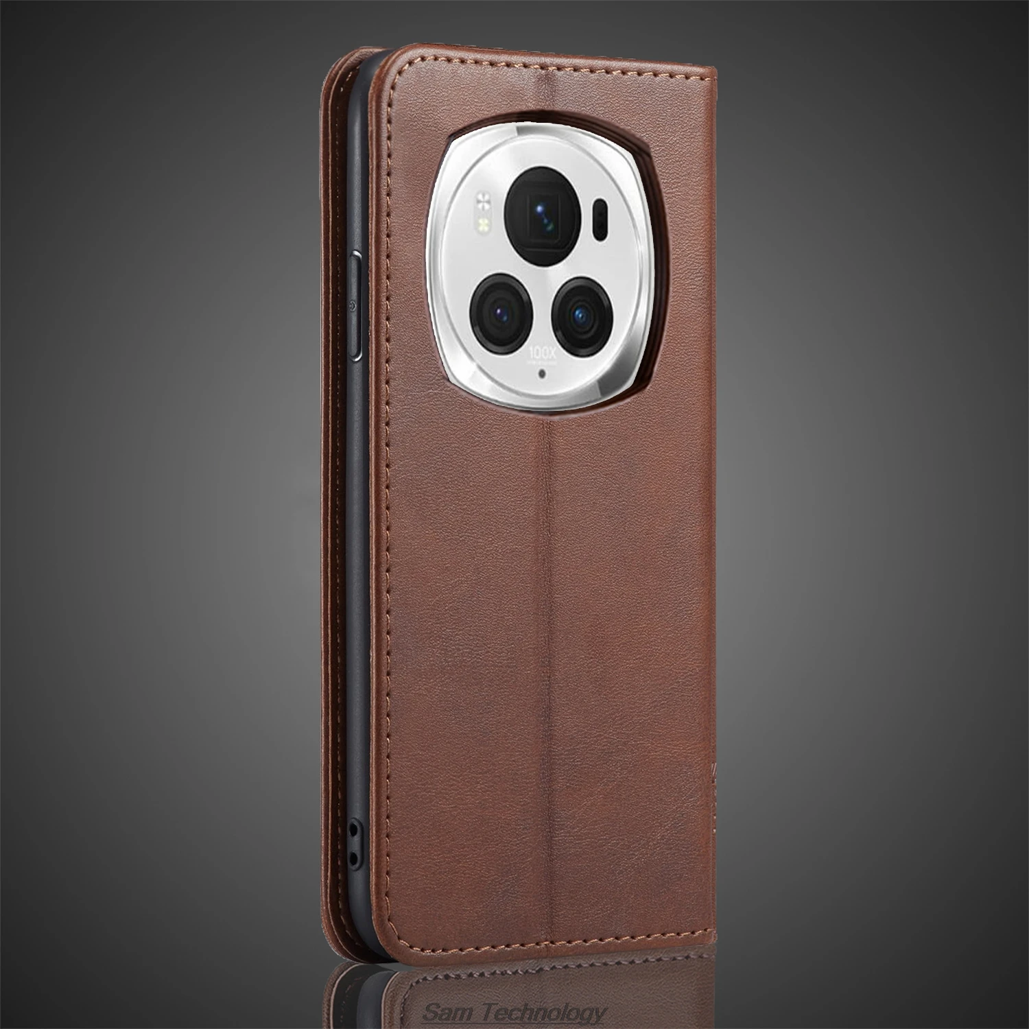 Кожаный чехол с магнитным притяжением для Huawei Honor Magic 6 Pro кобура откидной крышкой