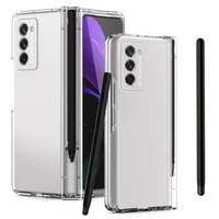 hinge pen case for samsung galaxy z fold 2 4 cover with tempered glass flim for samsung z fold3 pencil slot case 360 protection