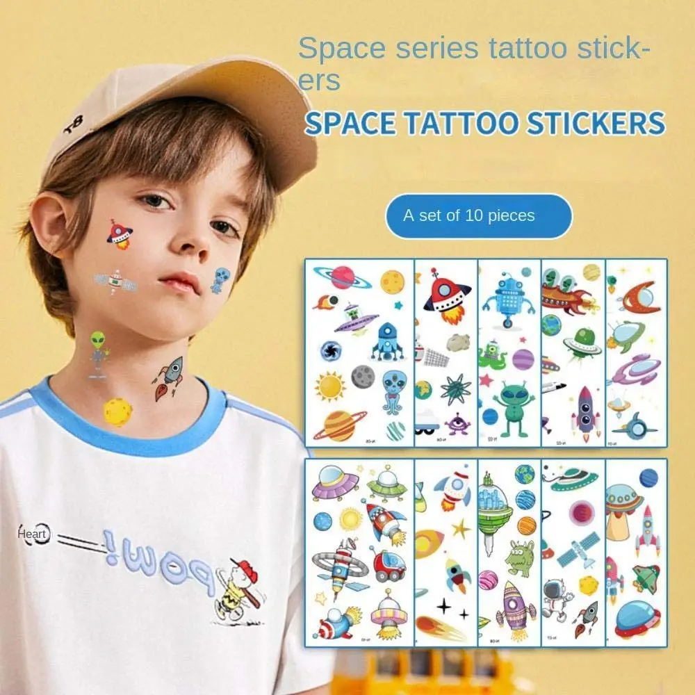 

Vehicle Spaceship Space Body Art Sticker Cartoon Temporary Sticker Kids Fake Tattoos Children Toy Children Tattoo Stickers
