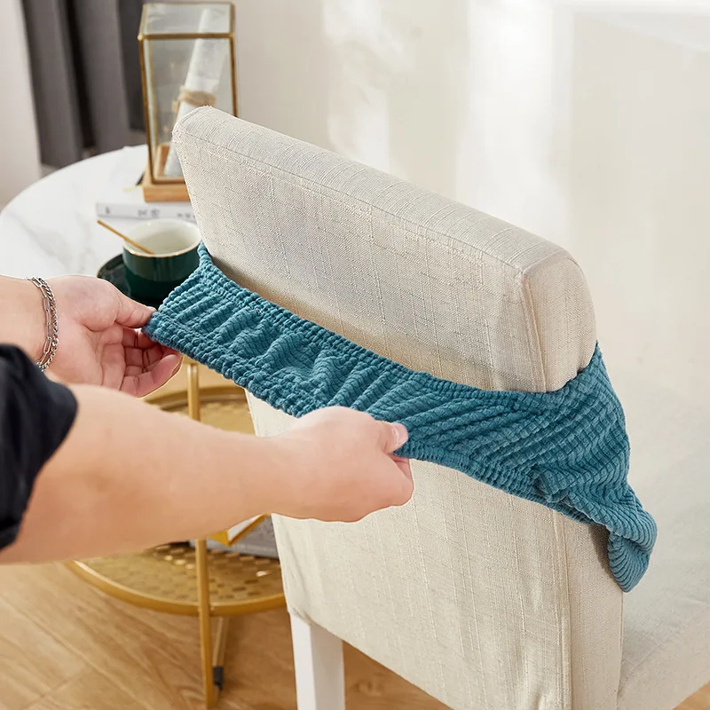 Однотонный чехол на стул жаккардовые чехлы сиденья стулья для обеденных стульев