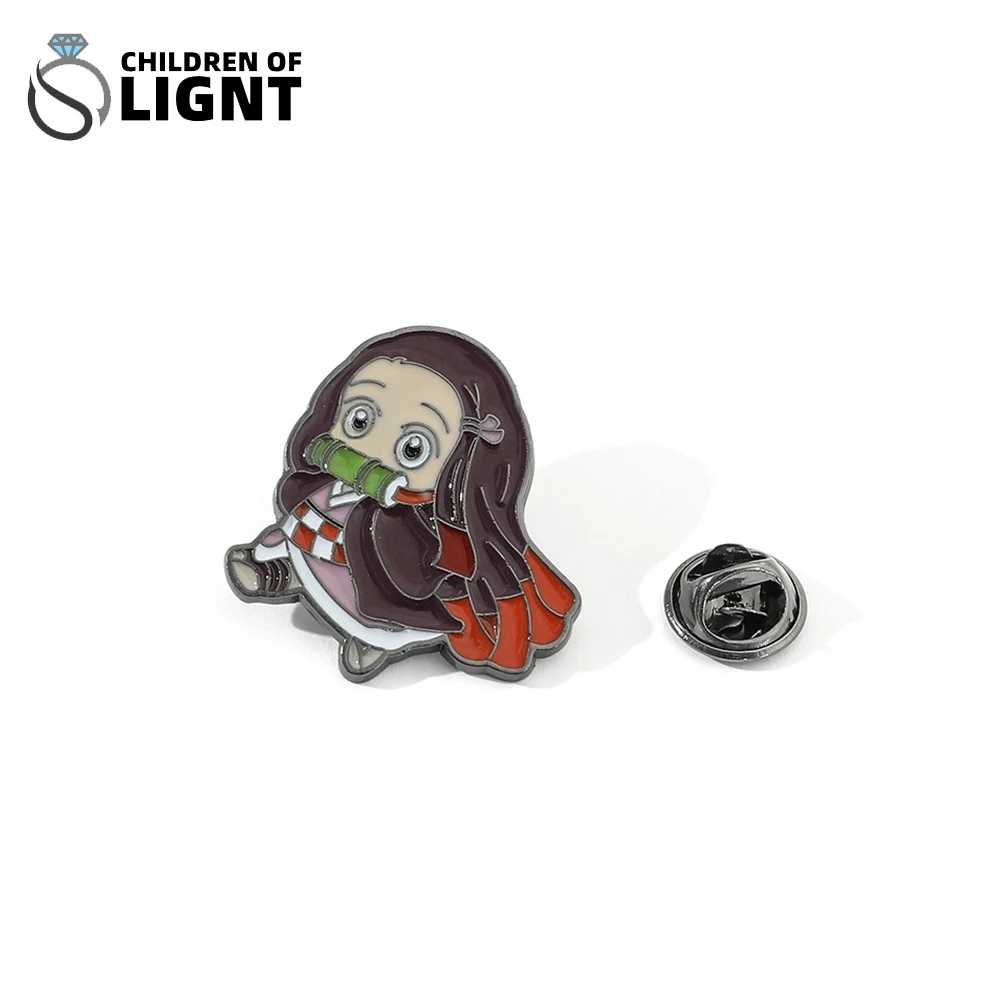 

Japan Manga Demon Slayer Cartoon Brooches for Women Accessories Cute Anime Pins for Backpacks Kimetsu No Yaiba Figure Jewelry