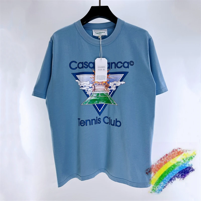 

Футболка 2023ss с принтом солнца для мужчин и женщин, теннисная Клубная майка Касабланки, лучшее качество, 1:1