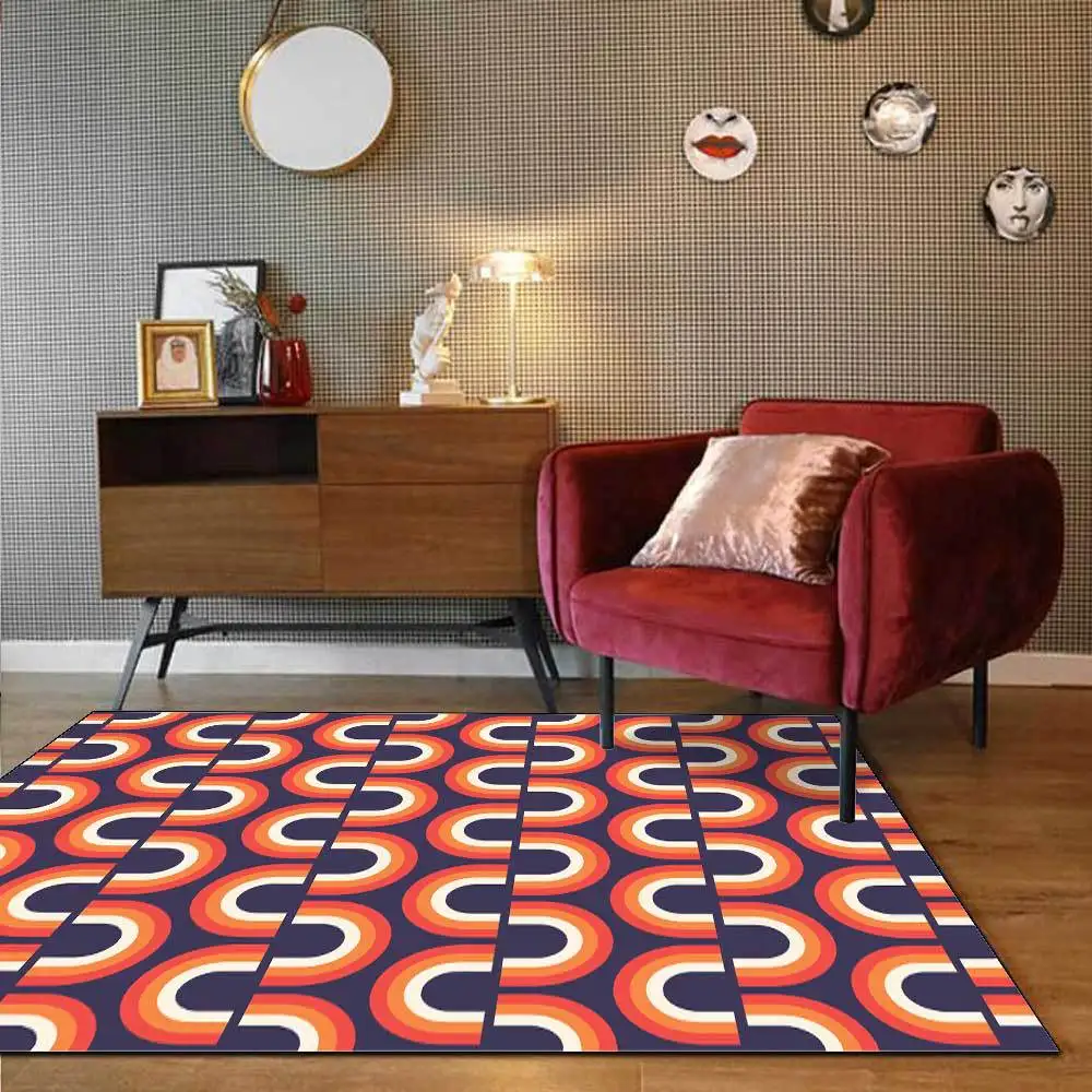 

Modern Geometric 3D Printed Large Carpets For Living Room Bedroom Soft Play Area Rugs Soft Flannel Home Decor Kitchen Floor Mats