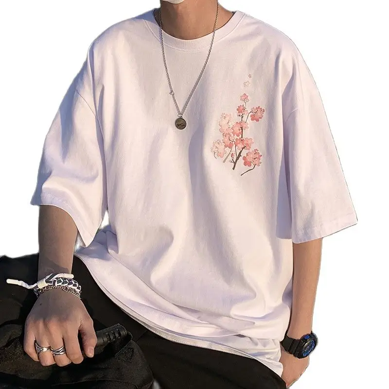 

T Shirt Men Cotton Printed Mens Summer Tshirts Oversized Tee Shirts 3XL Casual T-Shirts Wear Big Size Half Sleeves Tees Tops