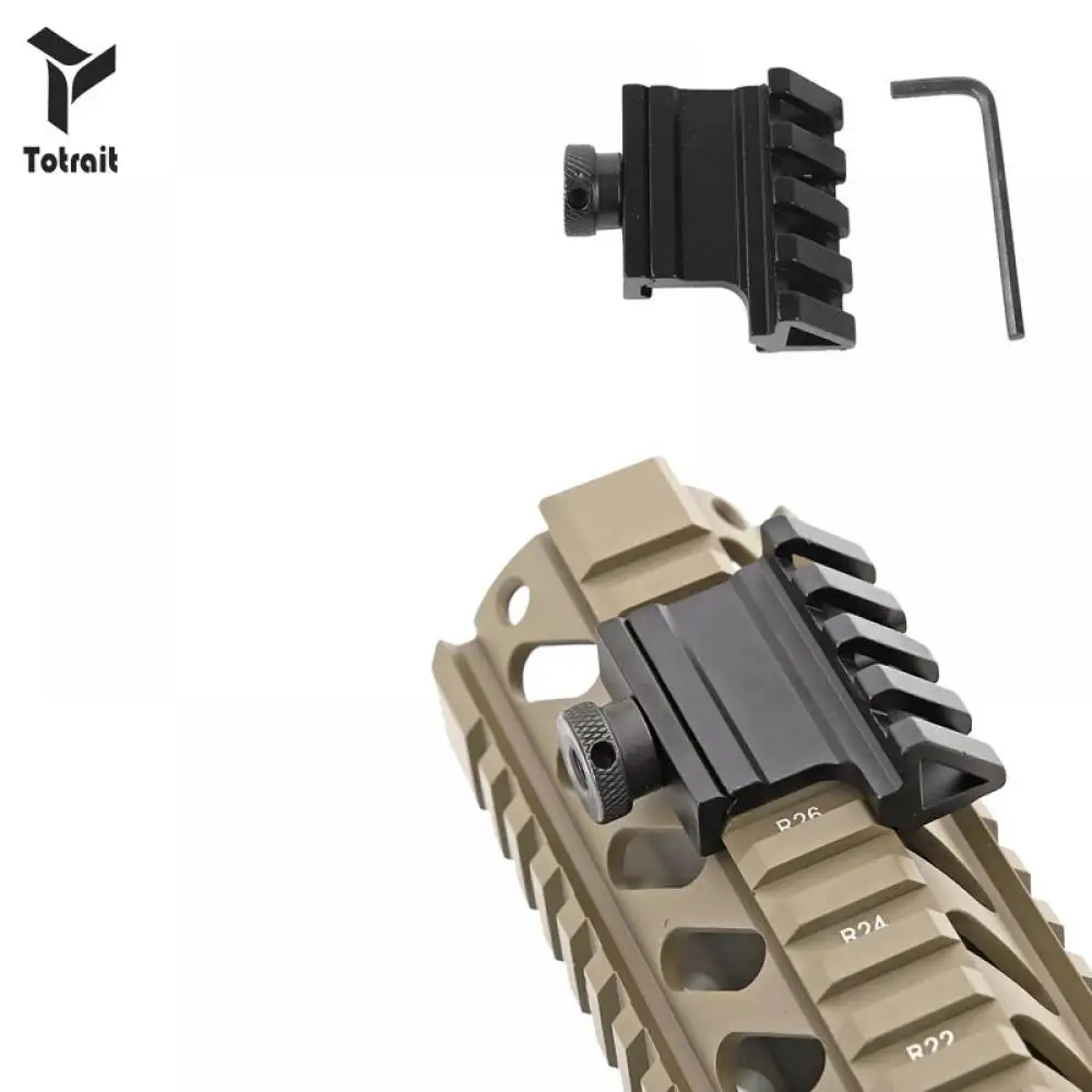 

Tactical New TOtrait 5 Slot Side Mount Picatinny 20mm Scope Aluminum Rail Mount Base Hunting Gun Accessories