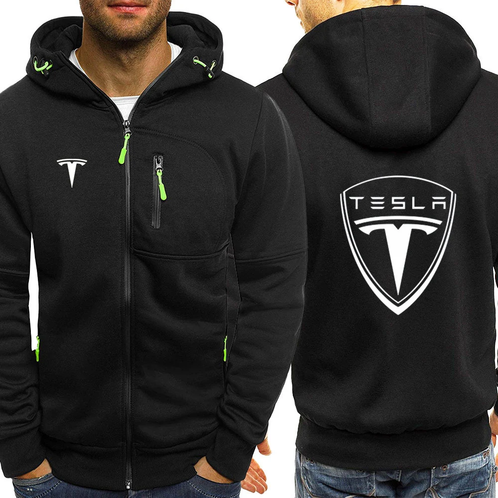 

Новинка весна-осень 2022 толстовки с логотипом Tesla Car, мужская повседневная толстовка с капюшоном, Мужской пуловер, толстовка, Мужская одежда, ...