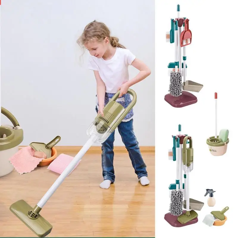 

Kids Study Cleaning Set Housekeeping Pretend Play Cleaning Toys Gift For Toddlers Include Broom Mop Duster Dustpan Brushes Rag