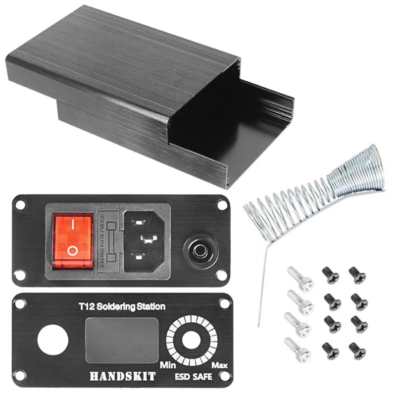 

Паяльник HANDSKIT T12, стандартная металлическая паяльная станция из алюминиевого сплава, в алюминиевом черном корпусе