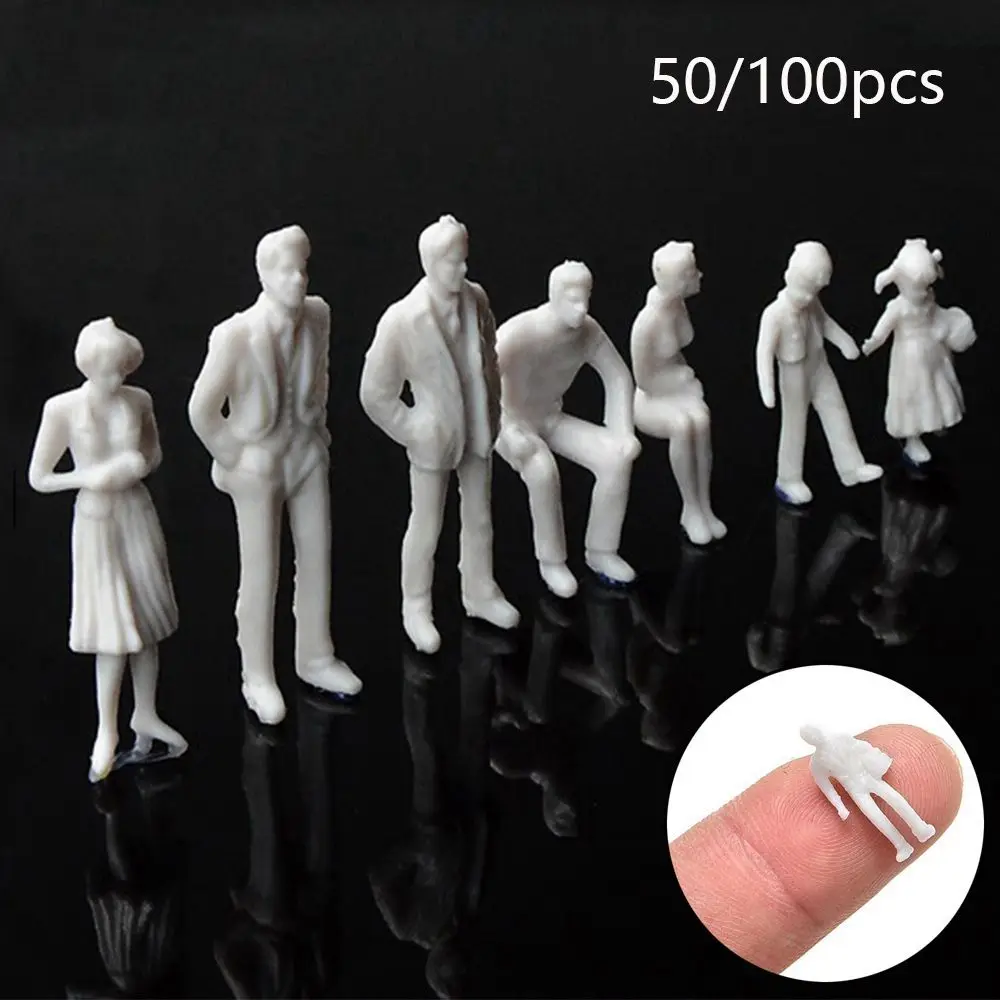 

50/100pcs 1:50/75/87 Scale Model White Miniature Figures Architectural Models Human Scale Model ABS Plastic Peoples