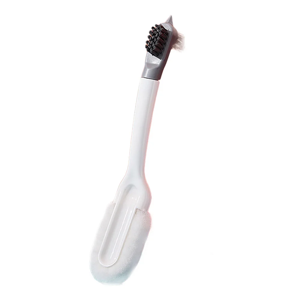 

1Pc Shoes Brush Three-ended Brush Long Handle Brush Cleaning Brush for Cloth Travel Home